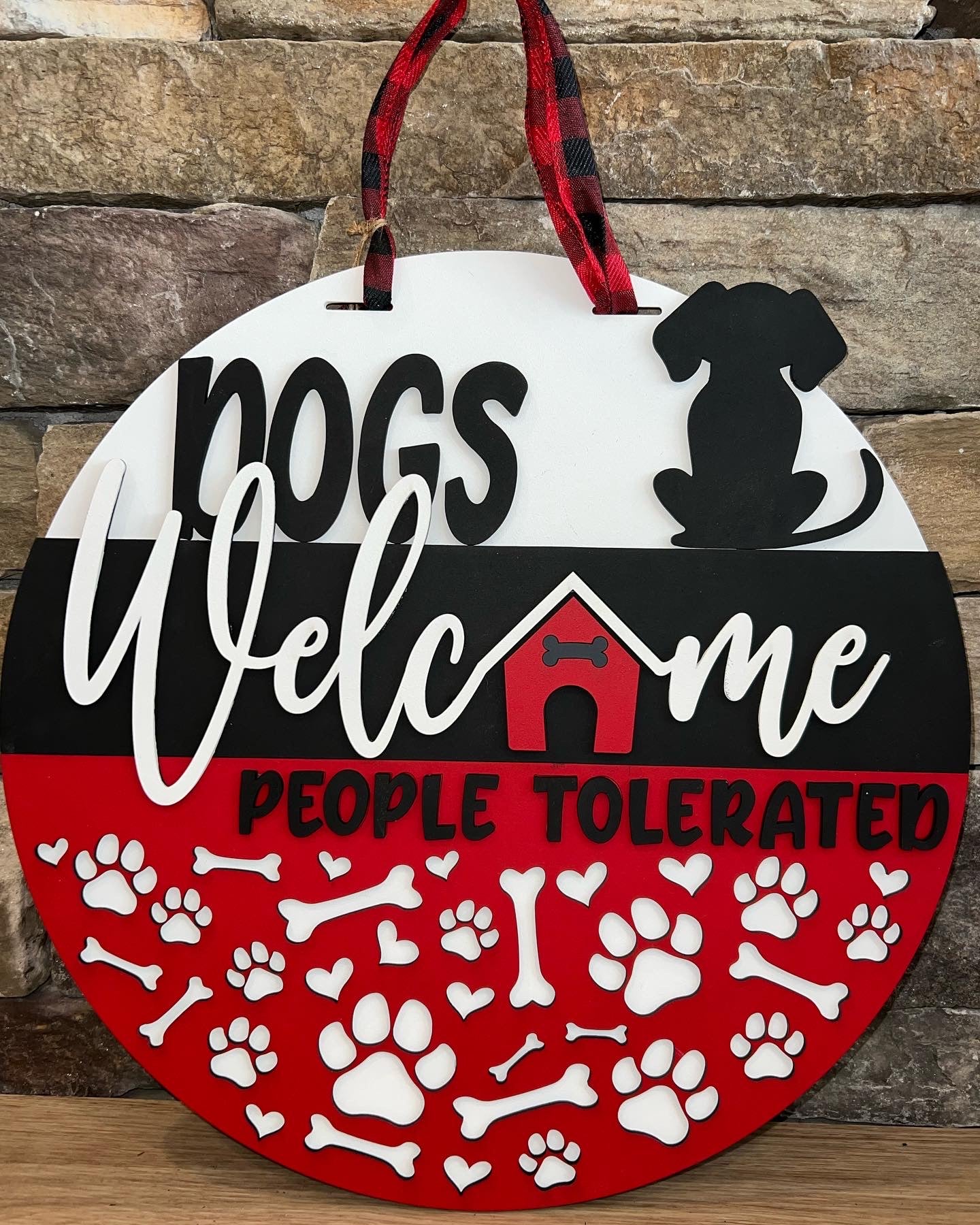 Dogs Welcome People Tolerated Door Hanger