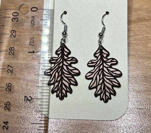 Leather Leaf Earrings